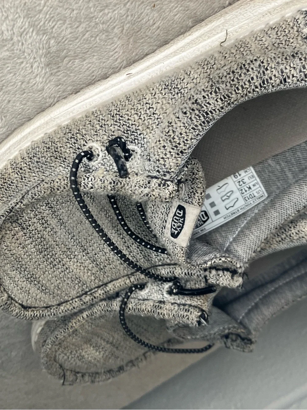 Hey Dude Light Gray Knit Slip-On Loafers